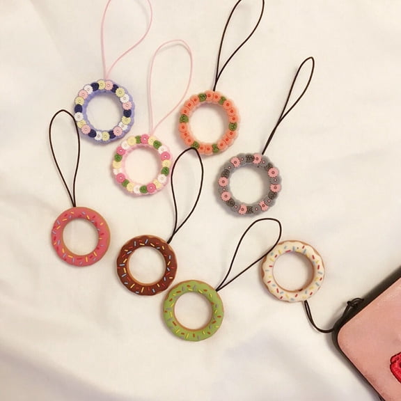 LOLIPPYY Pink Silicone AntiLost Keychain Phone Strap for HandsFree Use Comfortable Hanging Rope Chain 2PCS