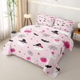 thumbnail image 3 of Homewish Girly Witch Ghost Quilt Full for Girls, Flower Ghost Pumpkin Star Bat Full Bedspread Sets, 3pcs, 3 of 7