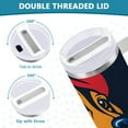 thumbnail image 3 of Yayeee 40oz Stainless Steel Tumbler with Straw and Handle Double-Wall Insulated Travel Water Bottle, Blue Dog Artist, 3 of 8