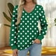 thumbnail image 1 of Heisall Womens Tops Long Sleeve V-Neck Loose Casual Tshirts Polka Dot Print Spring Autumn Fashion, 1 of 5
