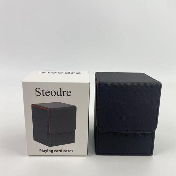 Steodre Playing card cases,Leather Deck Card Boxes, 100  Card, Magnetic Playing Card Storage Box