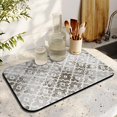 thumbnail image 4 of Grey Checkered Dish Mat Absorbing Drying Mat for Kitchen Counter Collapsible Bar Mats for Kitchen Countertops (19.5x12in,Set Of 2), 4 of 7
