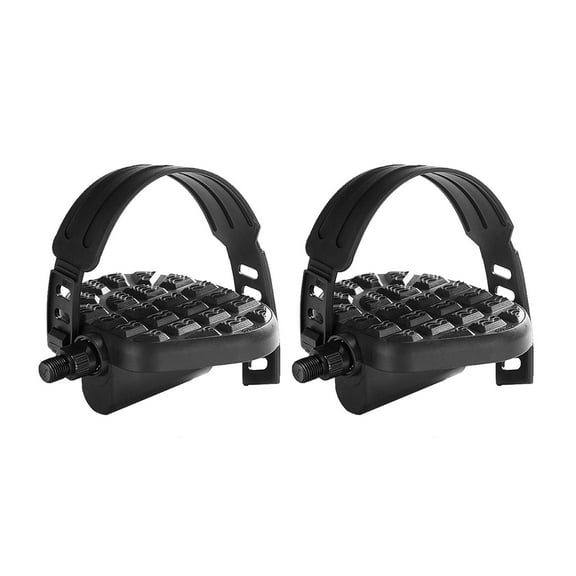 1 Pair Exercise Bike Pedals with Straps Bike Indoor Stationary Platform Pedals Replacement Part , Short 1/2 Short A