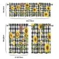 thumbnail image 6 of Sunflowers with Black and White Check Patterns3(1) Kitchen Curtain Valance 3 Piece Home Curtains and Valance Set Curtain Sink Window Decor Window Treatment Tier 27.5x36 Length, 6 of 6