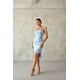 thumbnail image 3 of Vestido MEROKEETY para mujer, estilo bodycon floral, color azul, talla L, 3 of 8