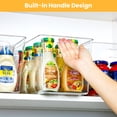 thumbnail image 3 of 4 Pack Clear Plastic Storage Bins with Handles, Sindcom Pantry Organizer Bins, for Refrigerator, Freezer, Cabinet, Kitchen, Countertops, X-Large, 3 of 8