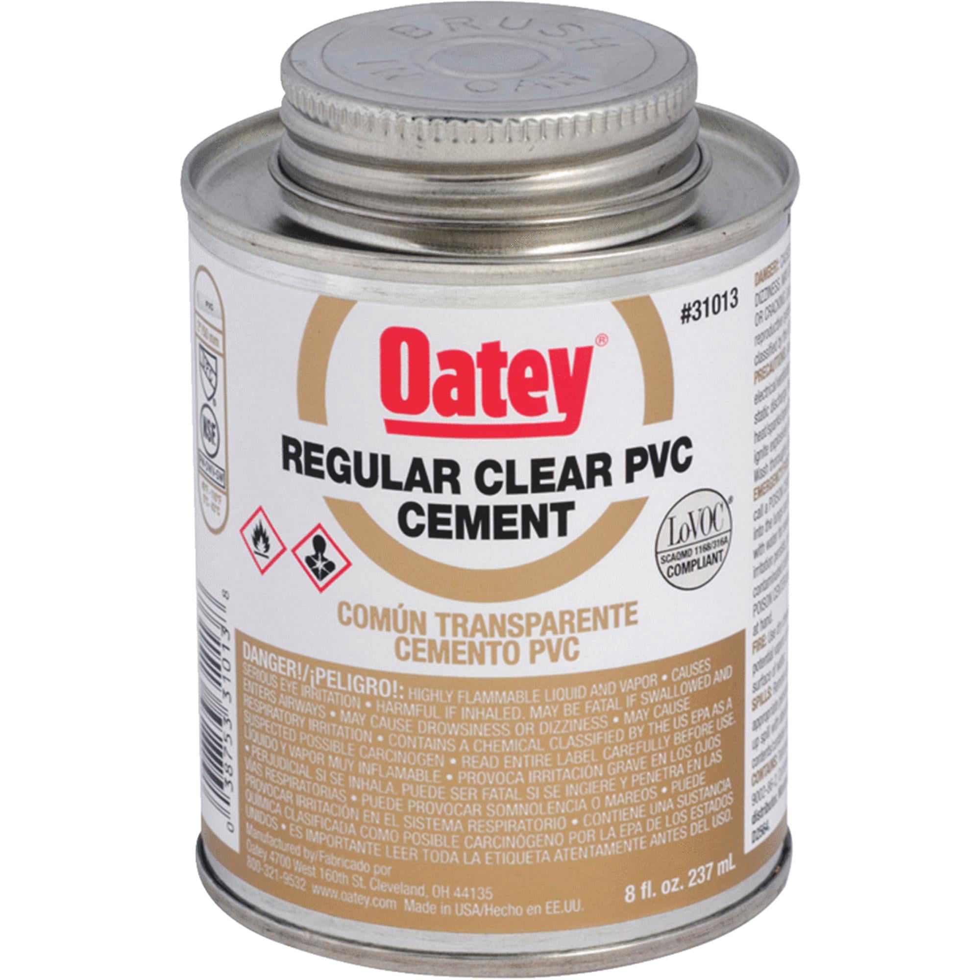 OATEY® PVC REGULAR CEMENT, CLEAR, 8 OZ. per 7 Each - Walmart.com