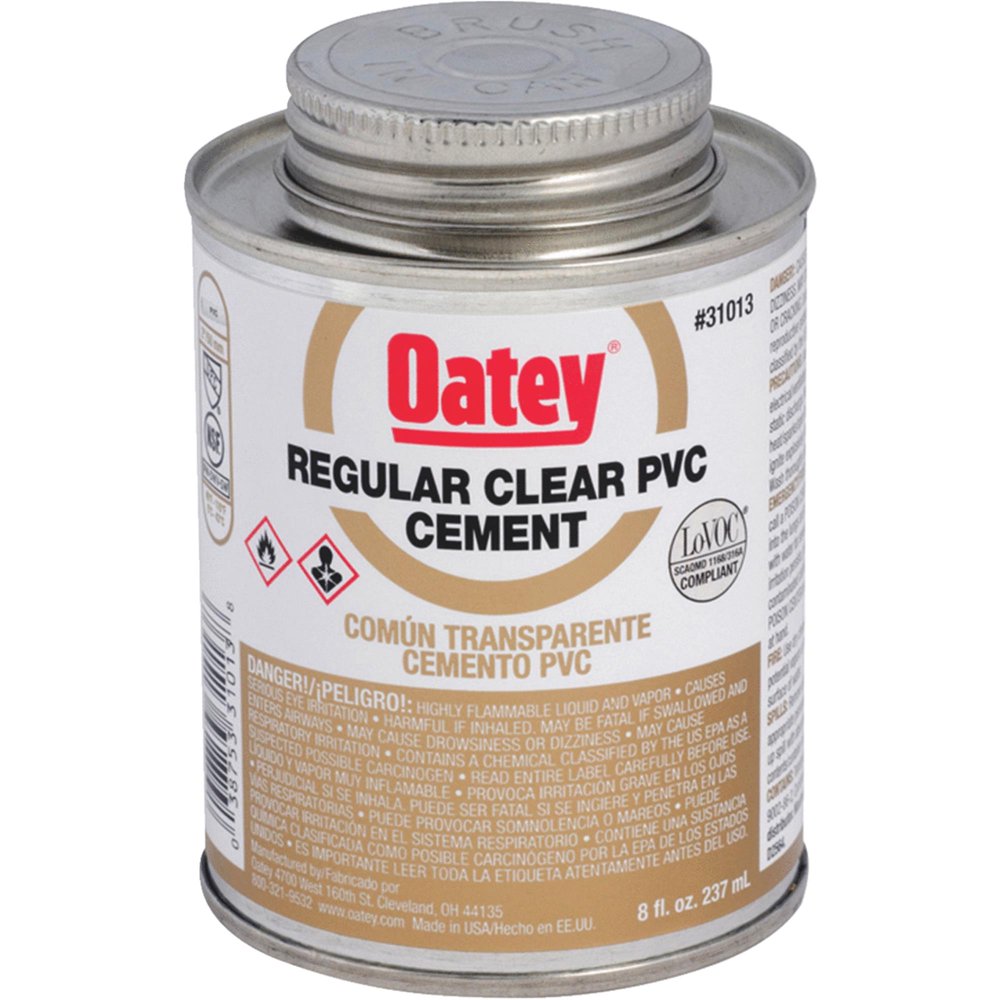 OATEY® PVC REGULAR CEMENT, CLEAR, 8 OZ. per 7 Each
