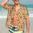 thumbnail image 7 of Honeii Fall Autumn Print Men’s Hawaiian Shirt,Classic Button-Down Short Sleeve Shirt, for Beach, Vacation, and Outdoor Activities,Large, 7 of 7