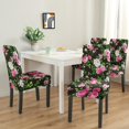 thumbnail image 2 of Modern Floral Peony Autumn Leaves Dining Chair Covers Set of 4 Washable Polyester Stretch Slipcovers Removable Protector for Farmhouse Home, 2 of 7