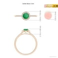 thumbnail image 4 of Angara Natural 0.45 Ct. Emerald with Diamond Halo Ring in 14K Rose Gold for Women (Ring Size: 3.5), 4 of 9