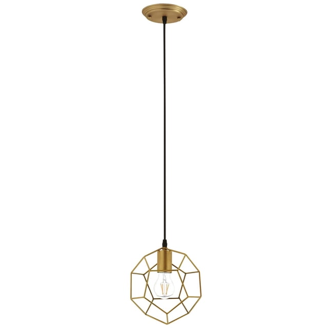 Colgante geométrico Light Fixture Modway Piqué en oro rosa, 22 x 22 x 191 cm