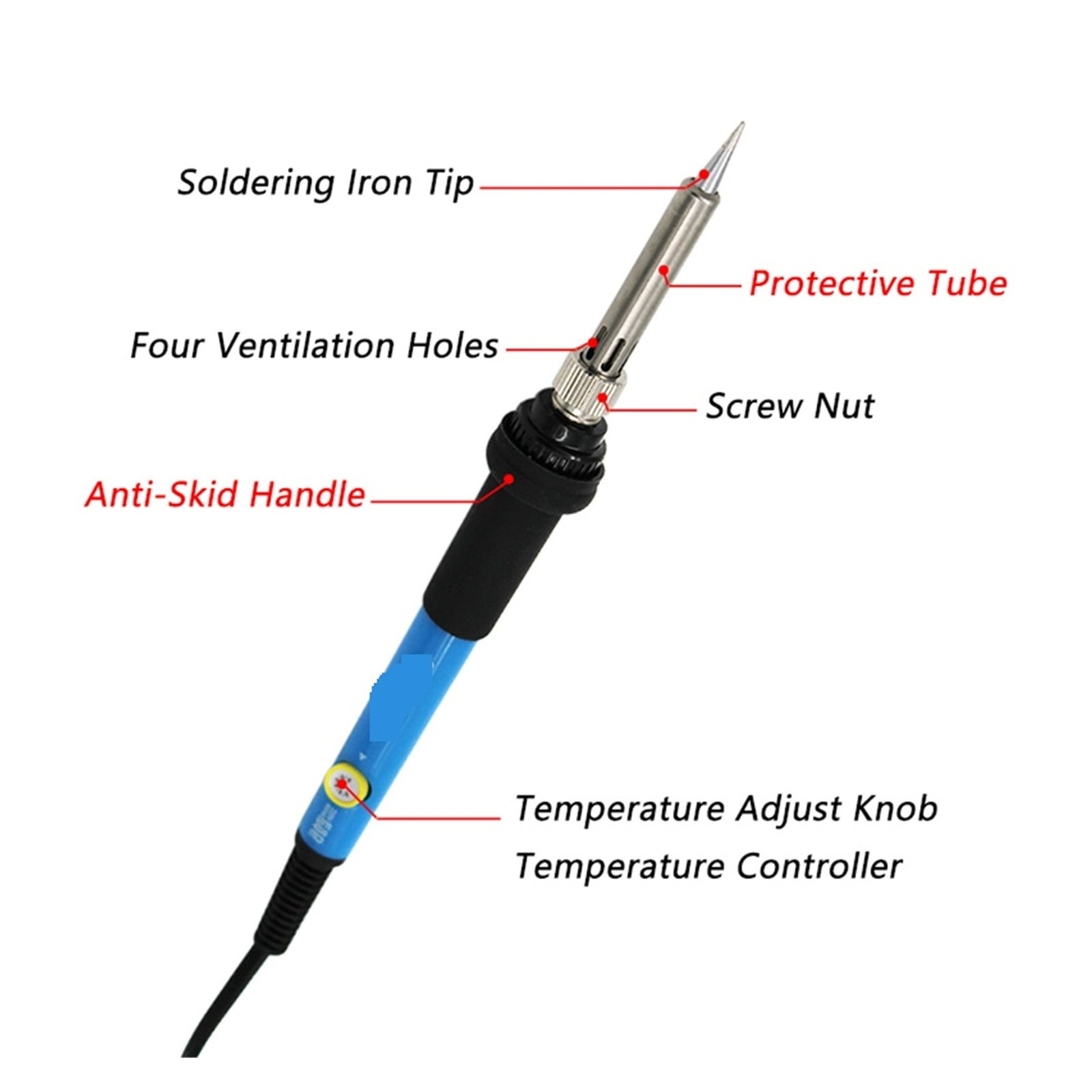 60W Electric Soldering Iron Temperature Adjustable,Soldering Iron Kit Set Hand Tools ,Mini Heat Pencil Welding Repair Tool ,Portable