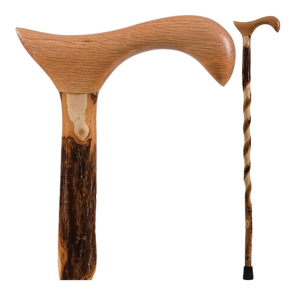 Brazos 37" Twisted Hickory Derby Walking Cane