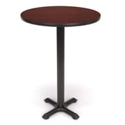 OFM XTC30RD-MHGY Round Cafe Table, X Style Base - Mahogany