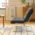 thumbnail image 2 of CQSXDA Leather Armchair In  With Metal Legs, Soft Padded Accent Chair For Living Room And Office Use, 2 of 14