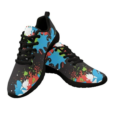 

2022 Fashion Shoes Women Outdoor Breathable Mesh Sneakers Paint Splatter Pattern Casual Running Men Cool Lightwight Sneakers