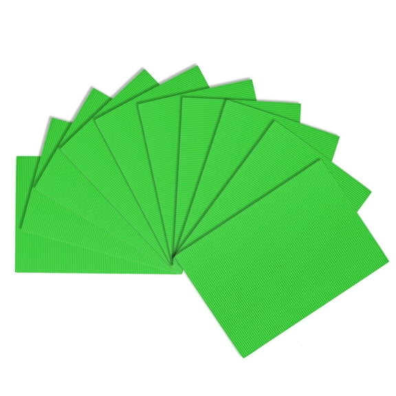Unique Bargains 10pcs Corrugated Cardboard Paper Sheets,Grass Green,11.69-inch  x 8.34-inch,for Craft and DIY Projects