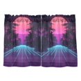 thumbnail image 7 of Yayeee Kitchen Curtains Tier Pair Light Filtering 27"x36" Rod Pocket Short Cafe Window Panel, Night Neon Road, 7 of 7