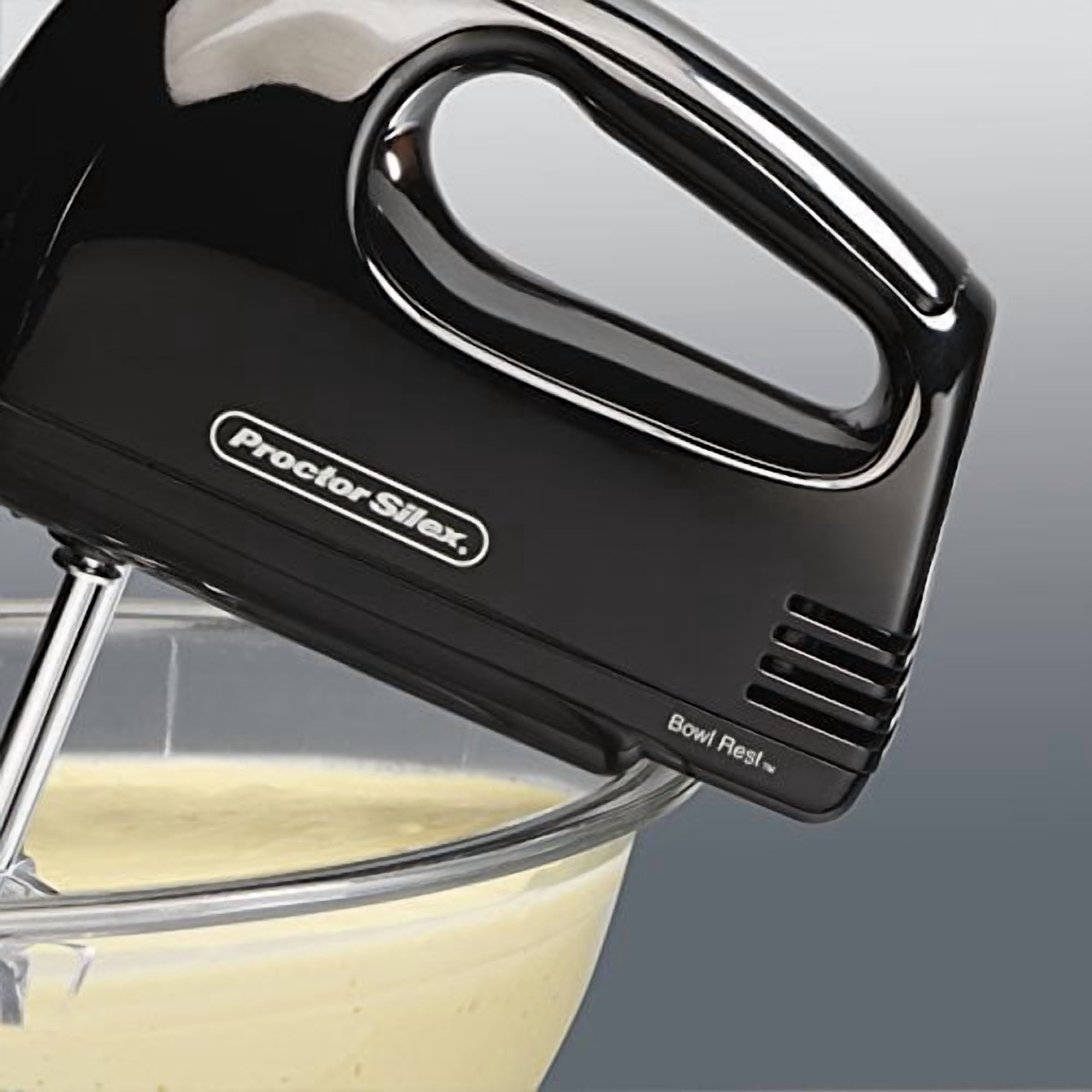 Proctor Silex 5 Speed Easy Mix Electric Hand Mixer with Bowl Rest, Black (62507)
