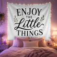thumbnail image 2 of Enjoy the Little Things Typography Scene with Leaves, Calming Farmhouse Style for Farmhouse Decor Lovers, Wall Decor, Housewarming Gift, Tapestry Wall Hanging for Bedroom and Dorm, 2 of 7