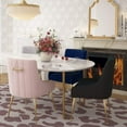 thumbnail image 6 of MEXIYA Irina Dining Chair Modern Black Grey Easy Clean Velvet Upholstered Side Chair with Brushed Gold Leg, 6 of 7