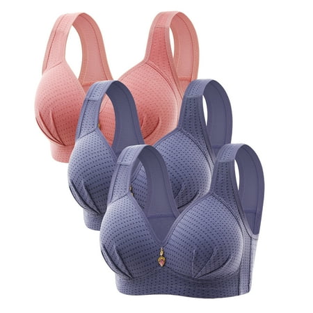 Mrasaso Summer Savings Clearance! Workout Sets for Women Women Polyester Bra Embroidered Glossy Comfortable Wireless Bra Breathable Design for All-Day Comfort(3pc Underwear) Beige|42