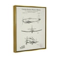 thumbnail image 3 of Stupell Industries Detailed Vintage Plane Patent Graphic Art Metallic Gold Floating Framed Canvas Print Wall Art, Design by Karl Hronek, 3 of 6