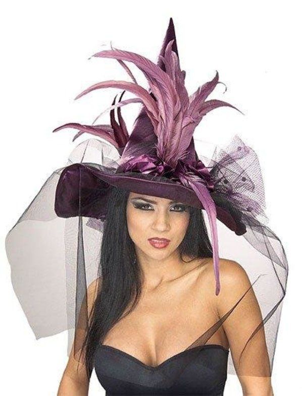 PURPLE HAT WITH FEATHERS FOR ADULTS 