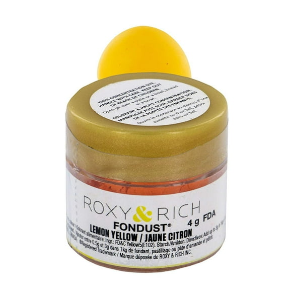 Fondust Hybrid Powder Food Color Lemon Yellow, 4 Grams by Roxy & Rich
