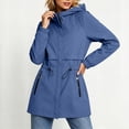 thumbnail image 5 of Windbreaker Jacket Women Outdoor Plus Size Hooded Long Sleeve Solid Color Double Sided Coat Winter Sports Casual Jacket Outerwear with Pockets, 5 of 10