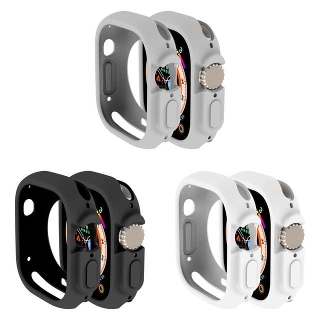 LEIXIUER(1Pack/3Pack) Compatible with Apple Watch Ultra case 49mm All-Round Shockproof TPU Silicone Protective Cover Bumper Shock-Absorbing Scratch-Resistant Protective case for Apple Watch Ultra 49mm