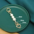 thumbnail image 3 of Luxury Portable Bag Accessory Short Handbag Parts Imitation Pearl Bag Extension Chain Pearl Purse Handle Pearl Shoulder Strap Crossbody Bag Belt WHITE HEART BUCKLE, 3 of 8