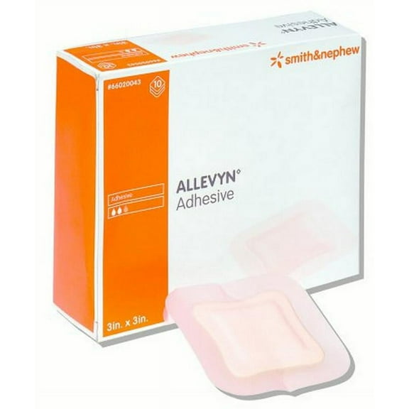 Allevyn Foam Dressing  3 X 3 Inch Square Adhesive with Border Sterile, 4 Boxes of 10