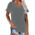 thumbnail image 3 of Pompotops Womens Summer Fasion Short Sleeve Round Neck Solid Color Casual T Shirt Tops, 3 of 8