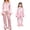 Pink, variant on AIGUR Mommy and Me Matching Pajamas Santa Print Button Down Long Sleeve Lapel Tops Pants Family Christmas Satin Sleepwear