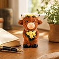 thumbnail image 5 of Resin Statues,Cute Highland Cow Figurine with Yellow Floral Decoration for Kitchen Livingroom Countertop Fall Decor, 5 of 7