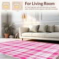 thumbnail image 2 of ODIKA 4'x6' Machine Washable Non-Slip Area Rug, Whimsical Plaid Unique Decorative Floor Covering High Traffic Rug, Pink, 150630, 2 of 7