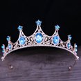thumbnail image 4 of KMVEXO-corona y Tiara de cristal gótico para mujer, accesorios para el cabello de novia de boda, corona de diamantes de imitación, Diadema, barroco, Vintage, negro, 4 of 5