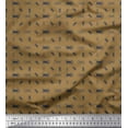 thumbnail image 1 of Soimoi Brown Silk Fabric Insect Printed Craft Fabric by the Yard 42 Inch Wide, 1 of 1