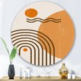 thumbnail image 2 of Designart 'Abstract Rainbow Moon and Sun In Earth Tones II' Modern Circle Metal Wall Art 36x36 - Disc of 36, 2 of 5
