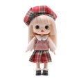 thumbnail image 2 of Muñeca de moda perfke 1/6 14cm con trajes de Muñeca ojos 3D vestido completo Rojo, 2 of 7