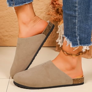 Genuine Suede Leather Clogs For Women Indoor And Outdoor – Comfortable Slip Womens Clogs With Cushioned Footbed