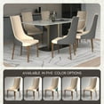thumbnail image 6 of LeisureMod High-Back Dining Chair Modern Upholstered in Leather Kitchen Room with Ash Wood Legs Two-Tone Color Armless Design Elm Series in Grey, 6 of 11