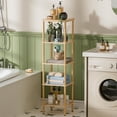 thumbnail image 5 of 5-Tier Bamboo Bathroom Shelf, Bathroom Standing Shelves, Multifunctional Shelving Unit for Living Room Bedroom Kitchen, Natural Color, 5 of 16