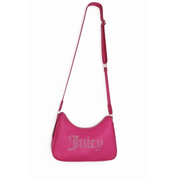 Juicy Couture Women's Faux Leather East West Crossbody Shoulder Bag, Pink