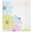 thumbnail image 3 of Ambesonne Pastel Shower Curtain, Colorful Gerbera Daisies, 69"Wx75"L, Pale Green and Pale Blue, 3 of 3
