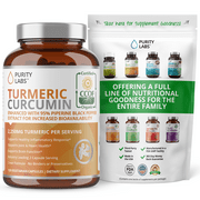 Organic Turmeric Curcumin 2,250MG - 95% Standardized Curcuminoids and Black Pepper Bioperine for increased bioavailability - For Joint Mobility & Inflammation