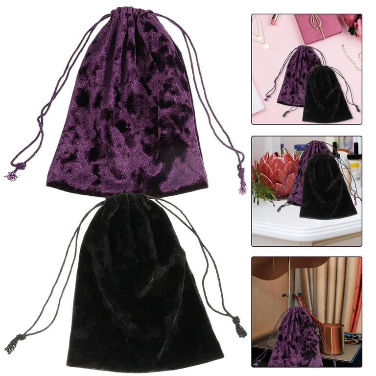 Small Velvet Jewelry Bags 3x4 inch, 20pcs Cloth Gift Pouches with Purple  Gold