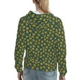 thumbnail image 7 of Uemuo Yellow Floral Pattern Women's Hoodie with Eye-catching Drawstrings- Casual Pullover Hoodie with Kangaroo Pocket, Stylish Hooded Sweatshirt-Small, 7 of 7